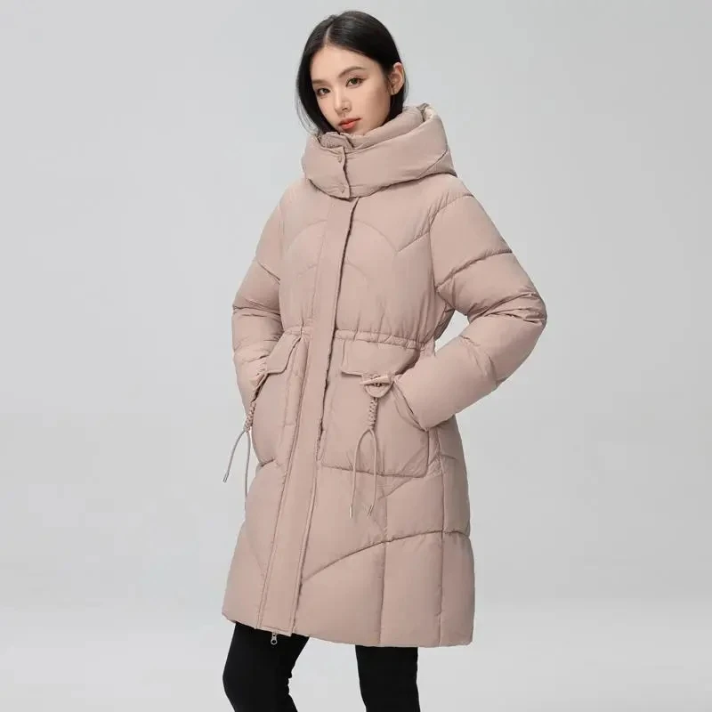

Winter Hooded Jacket Women Parkas 2024 New Down Cotton Jackets Ladies Loose Long Casual Thicken Warm Waterproof Female Outwear