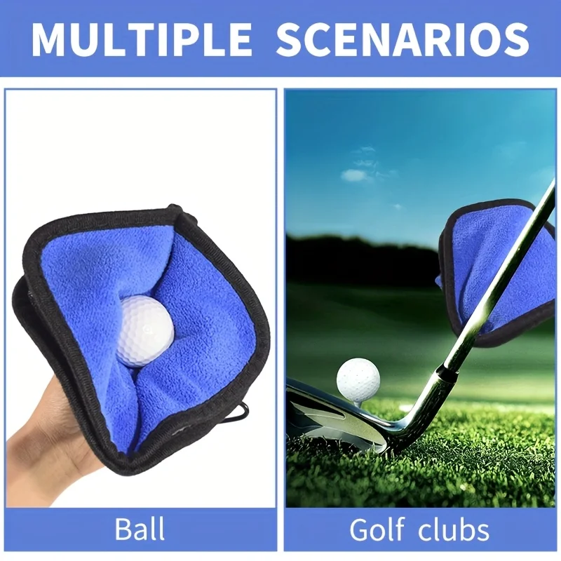 Golf towel, ball cleaning towel, ball cleaning cloth towel, outdoor with hook golf gift - view 3
