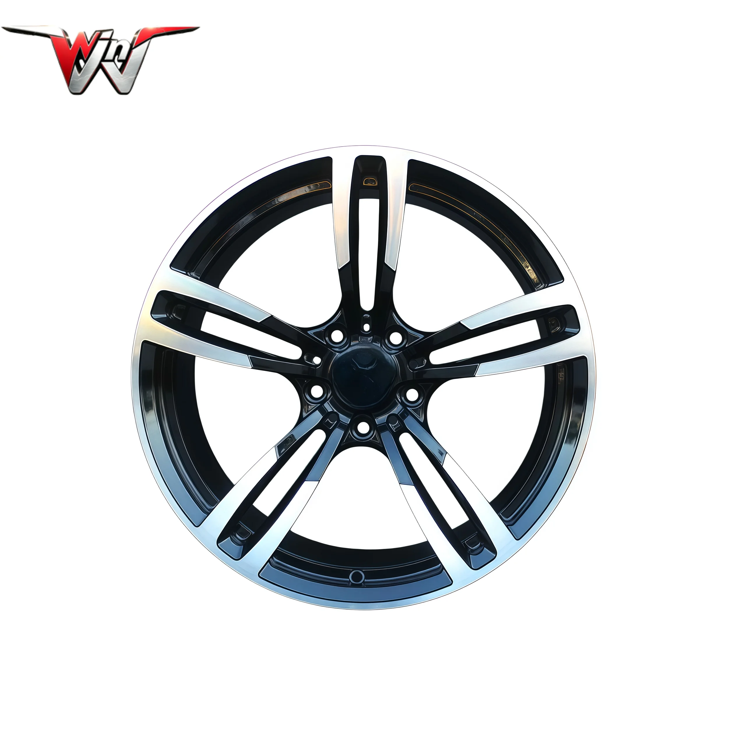 Flow Forming Five Spoke Polished Aluminum Alloy Wheel Hub Custom PCD ET Precision Machining Auto Rim