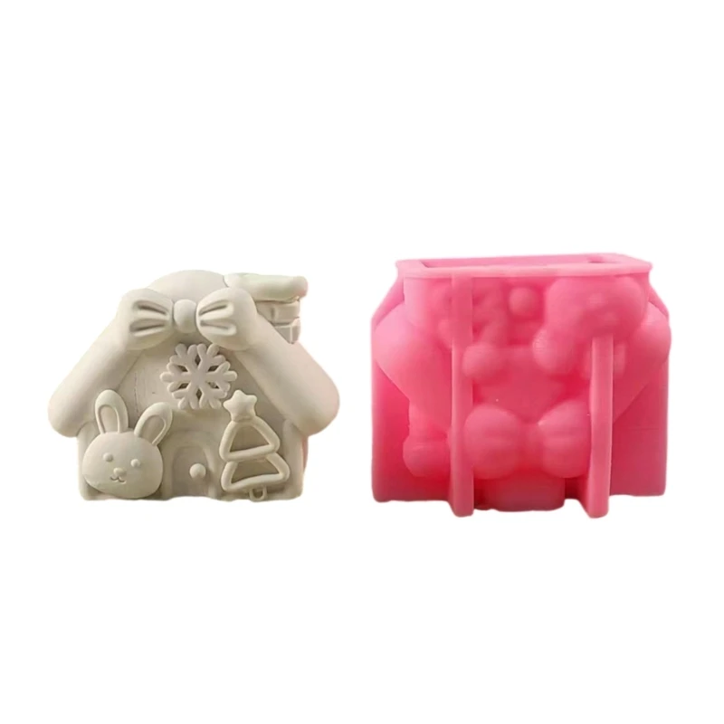 

Fast Reach Christmas Celebration Animal House Plaster Cast Silicone Mold for Artisans