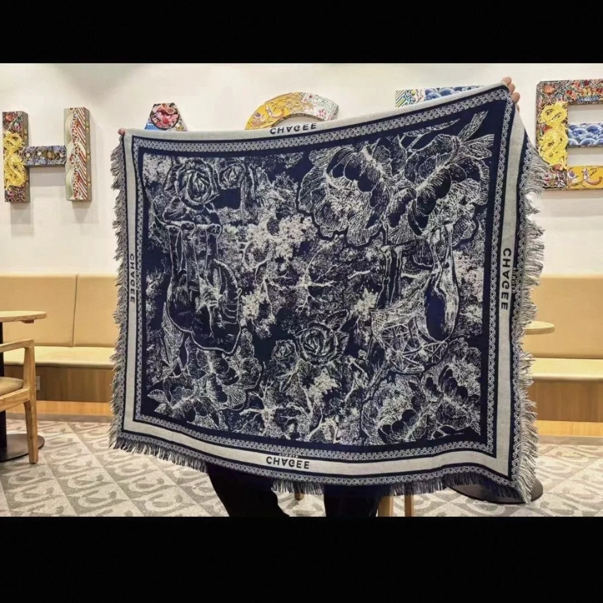 Ba Wang Chajizi Limited Edition Wild Ivy Scarf Blanket Picnic Mat Tablecloth Home Decorative Linens Dining Table Art