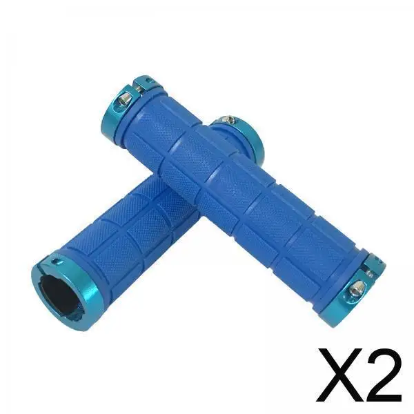 

2x1 пара велосипедных рулей с двойным замком, противоскользящий синий чехол