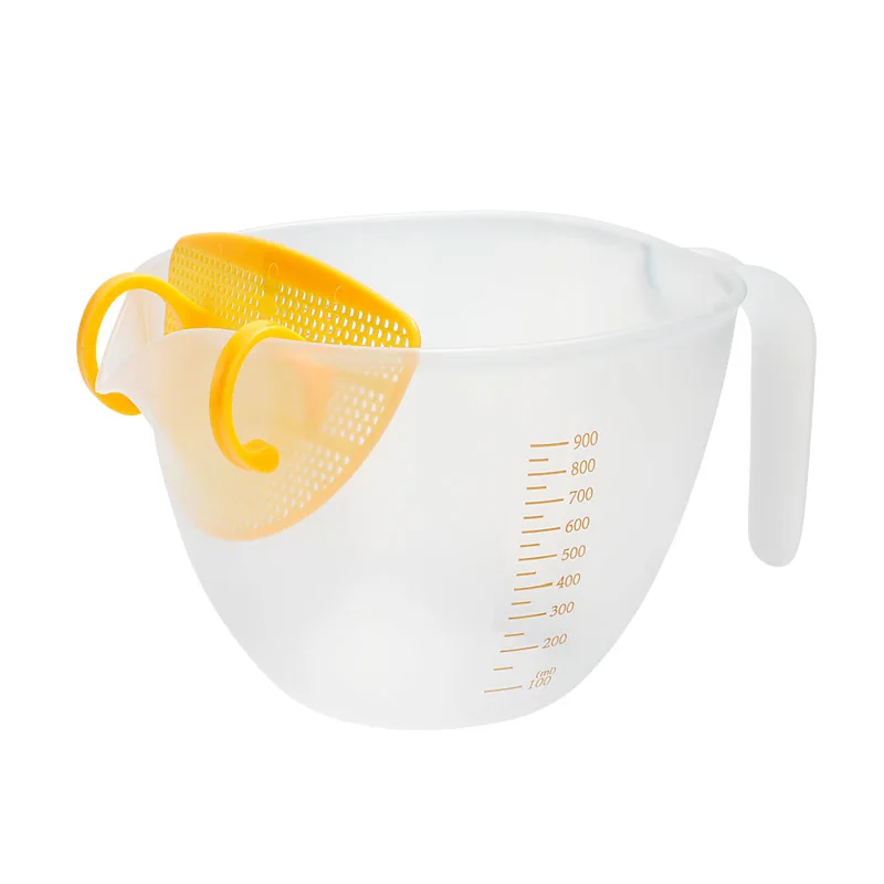 Filter Measuring Cup with Drain mouth Egg beater Bowl Baking with graduated Measuring cup Filter egg froth Mixing bowl