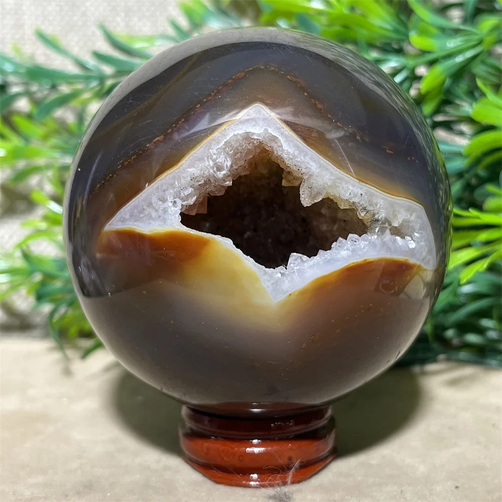 

Natural Druzy Agate Sphere HIgh Quality Geode Ball Geode Healing Stone Reiki Minerals Beauty Home Decoration Room + Stand