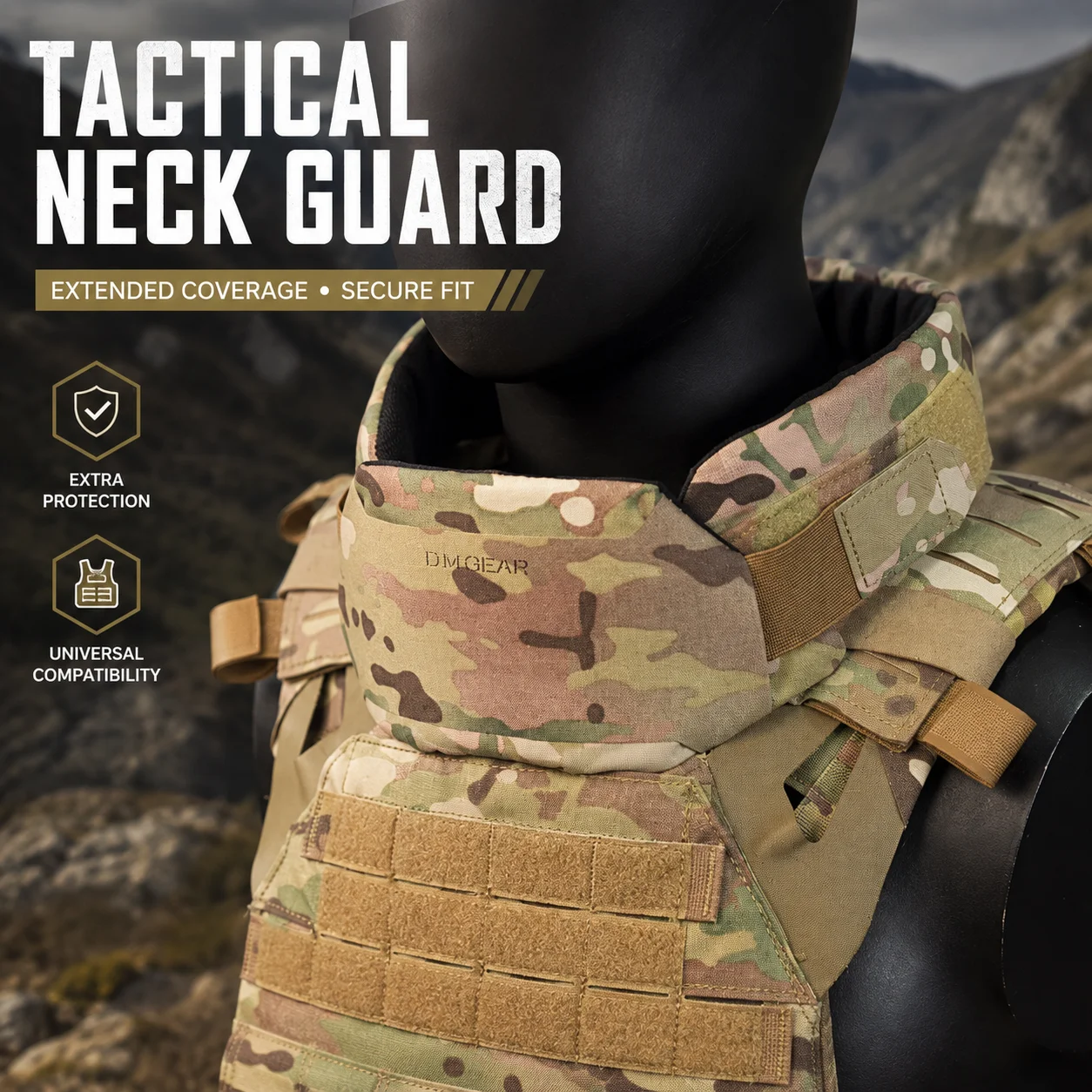 tactical-neck-guard-collar-protector-20-for-plate-carrier-vest-adjustable-hook-loop-shoulder-armor-accessory