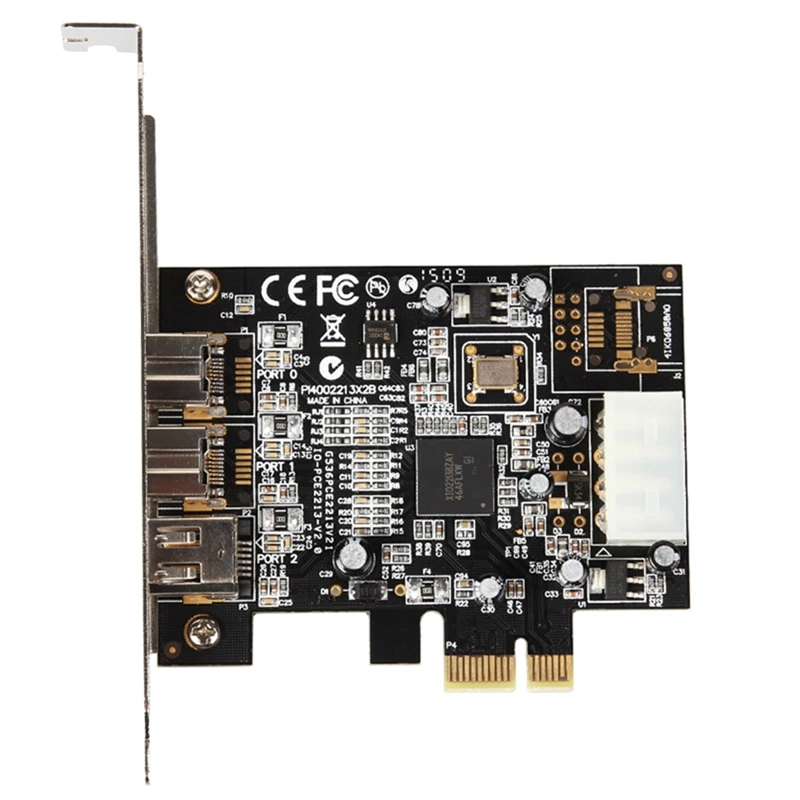 

Плата видеозахвата с 3 портами PCI Express Firewire 1394B и 1394A Pcie 1,1 X1, плата TI XIO2213B, чипсет