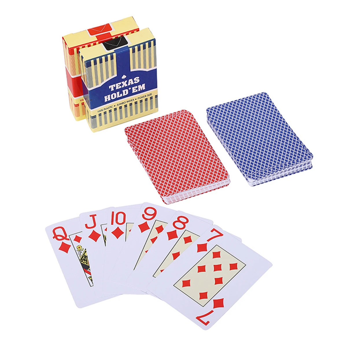55PCS New Deck of Cards PVC Scrub Waterproof Playing Cards, Big Character Plastic Texas Hold\'em Poker Set In Case Table Game