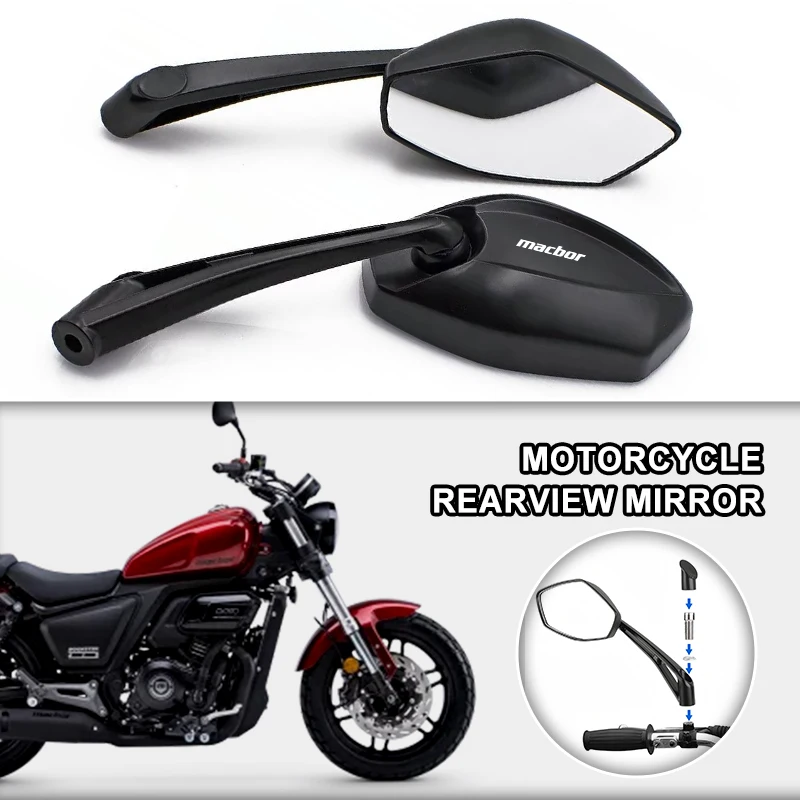 Modified Original Rearview Mirror Reflective Mirror Reversing Mirror Kit For Macbor Montana XR1 Rockster flat125 Mile Eight  XR5