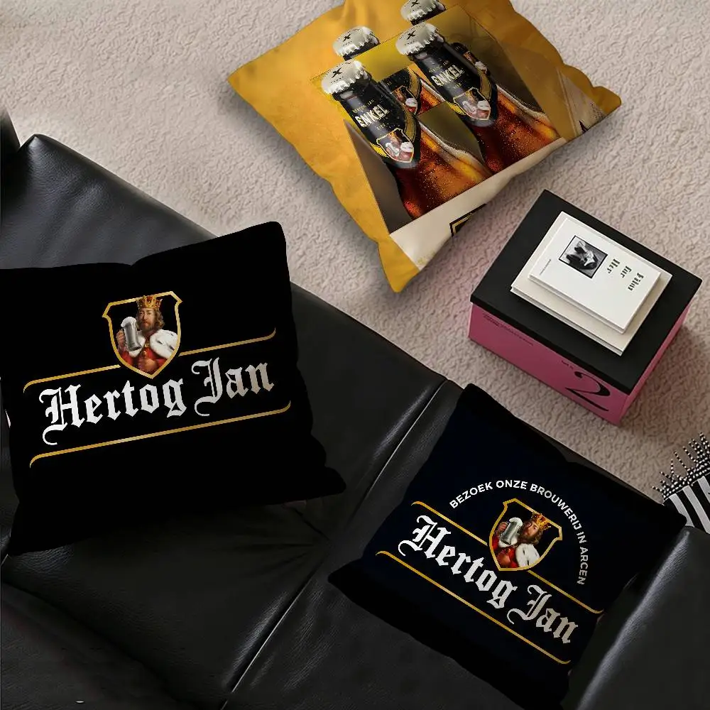 Hertog Jan Logo Personalized Pillow Cover Kids Bedroom Wild Party Decor Pillowcase kid Birthday shower Gift