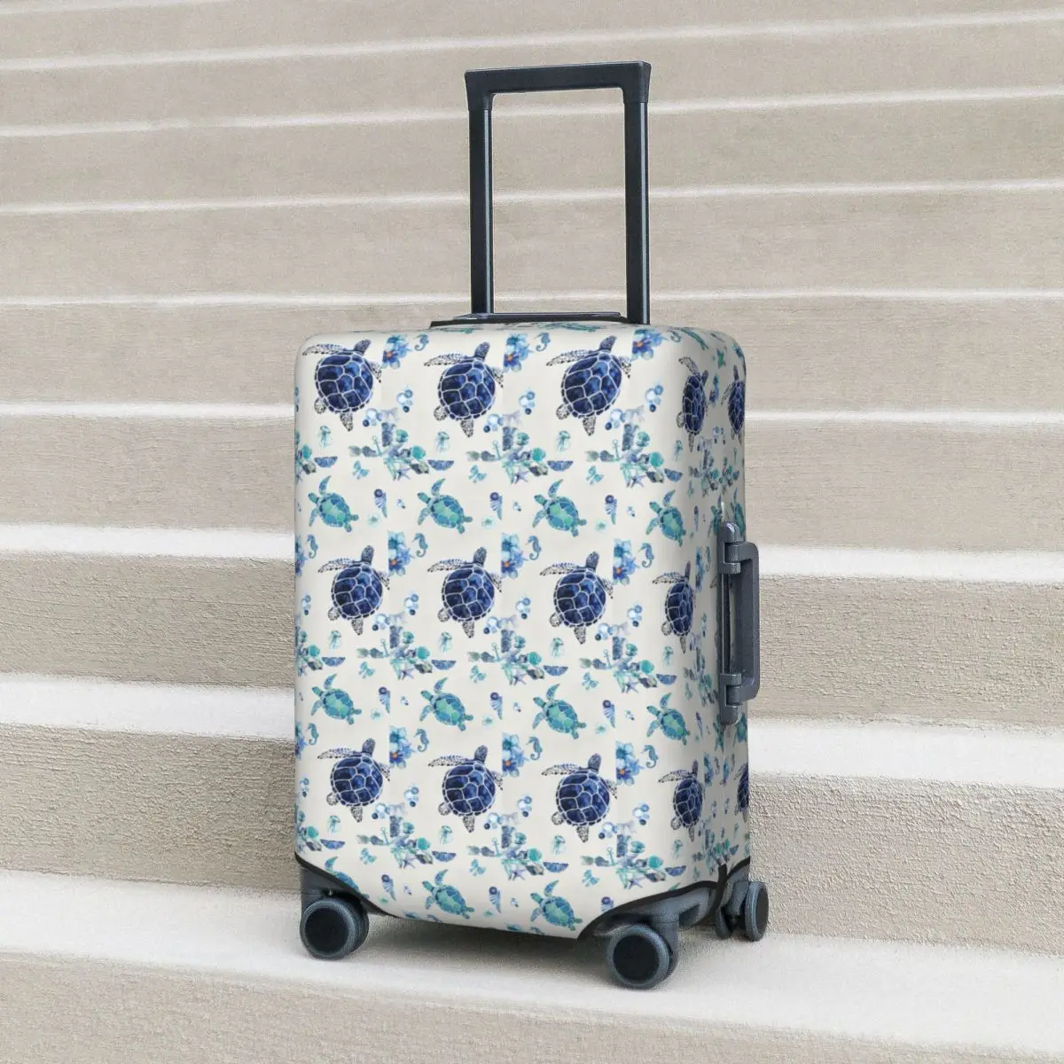 Race To Safety Sea Turtle 7 Suitcase Cover Protection Elastic Travel Luggage Protector Covers for 18-32 Inch