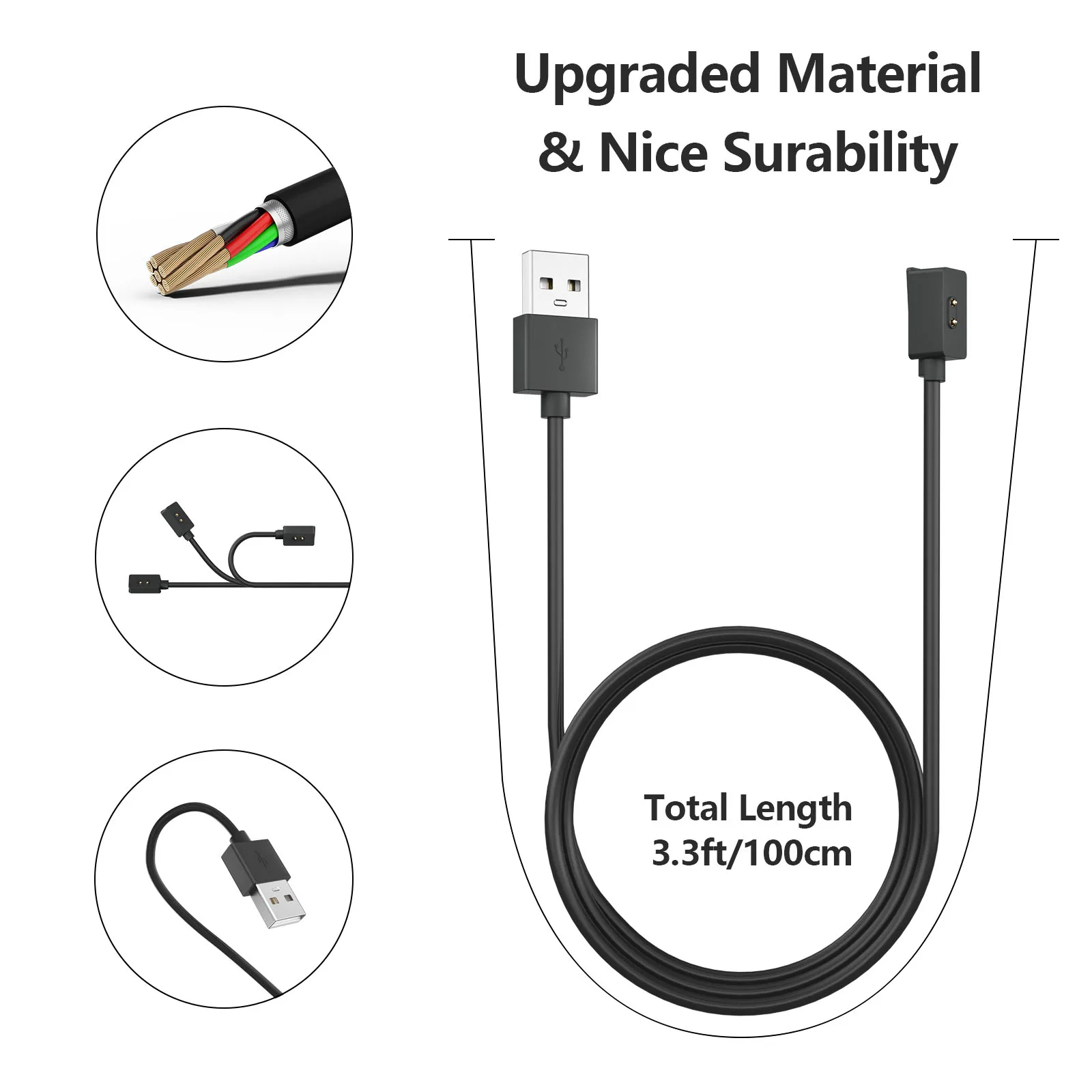 Portable USB Fast Charger For Redmi Watch 2 Lite Magnetic Replacement Charging Dock Cable Cord for Xiaomi Mi Band 7 pro Charger
