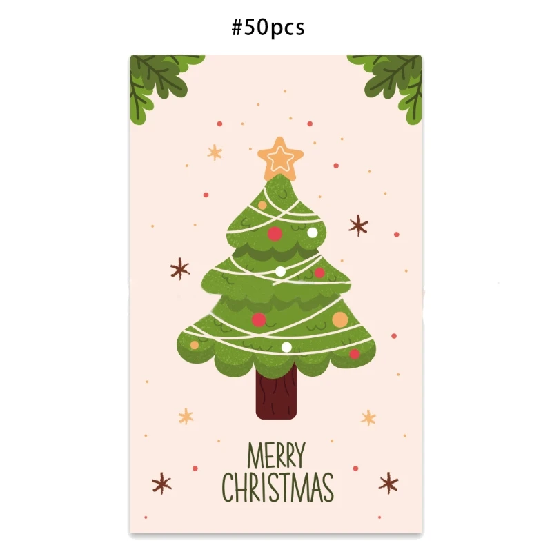 Christmas Holiday Greeting Card for Personalized Packaging Xmas Gift 50Pack Dropsale