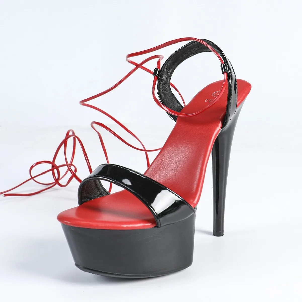 Pelle verniciata 15 cm Tacchi alti Tacchi sottili Sandali alti sexy con cinturino alto Estate da donna LFD-8661-Q56