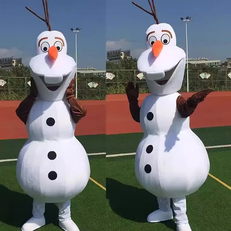 Disney Cartoon Olaf Mascot Costumes Cute Anime Cosplay Performance Costume Christmas Halloween Elsa and Anna Mascot Costume