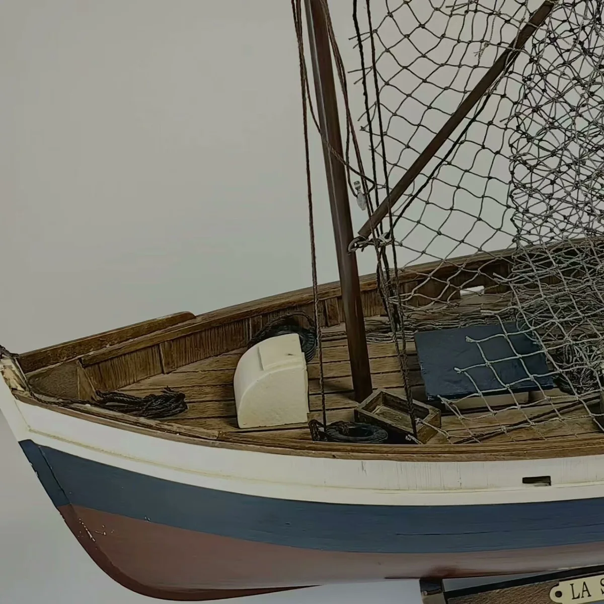 45cm retro antigo design barco de pesca modelo artesanal estrutura de madeira barco de pesca modelo rtr menino brinquedo presente ornamentos