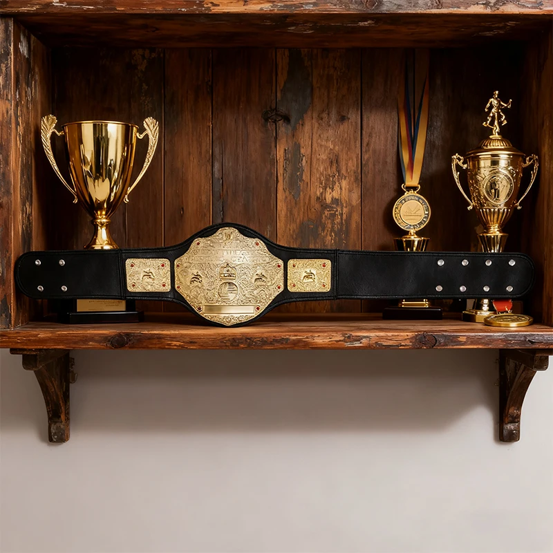 Gold Belt Model Wrestler Gladiator Electroplated Gold Belt Double Match Sambo Martial Arts Boxing Competition King Model image 4