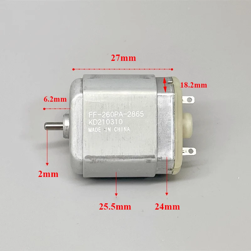 Mabuchi FF-260PA-2865 Micro 260 Flat Motor DC 2.4V 3V 3.7V 10300RPM Mini 24mm Metal Brush Motor DIY Electric Shaver Razor Toy