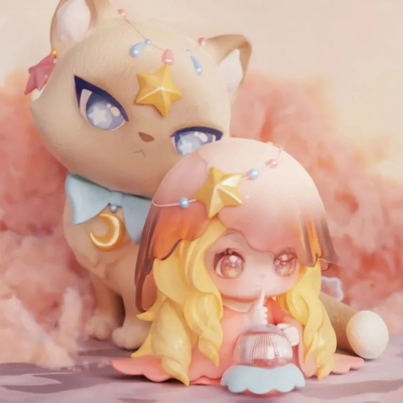 Estatueta de gato fofa, presente de aniversário para meninas, gato berry, nianai, pequeno gato, série de companheiro, caixa cega, brinquedos colecionáveis da moda, presente