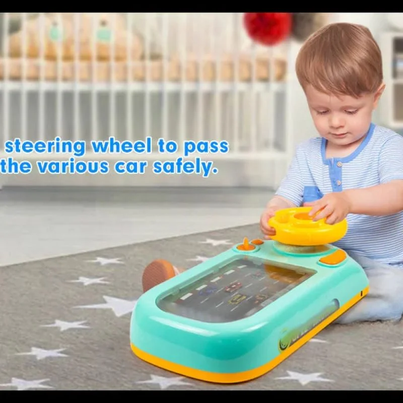 Racing Car Electronic Adventure Game Steering Wheel Driving Toy Children Simulation Vehicles With Music Sound For Kids Baby Gift