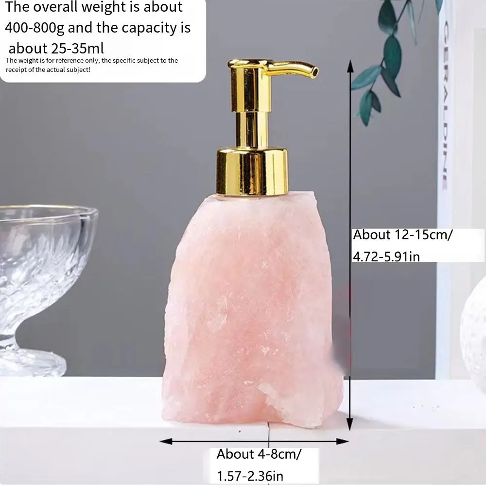 Dispensador de jabón de piedra de cristal Natural para mujer, contenedor de loción cosmética vacío reutilizable, bomba de mano recargable, botella de Perfume