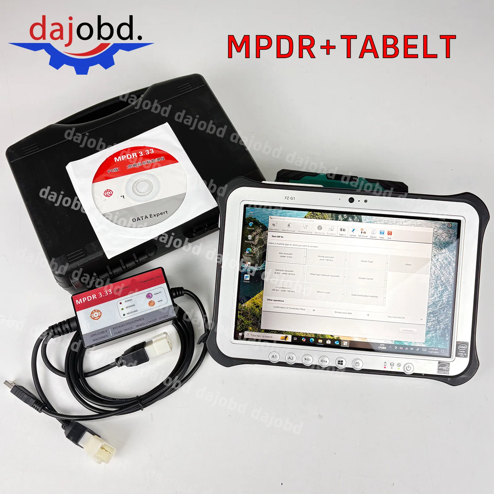 MPDR 3.33 High-Speed Diagnostic Tool (with tablet), suitable for Hitachi excavators, trucks, wheel loaders,engine diagnostic