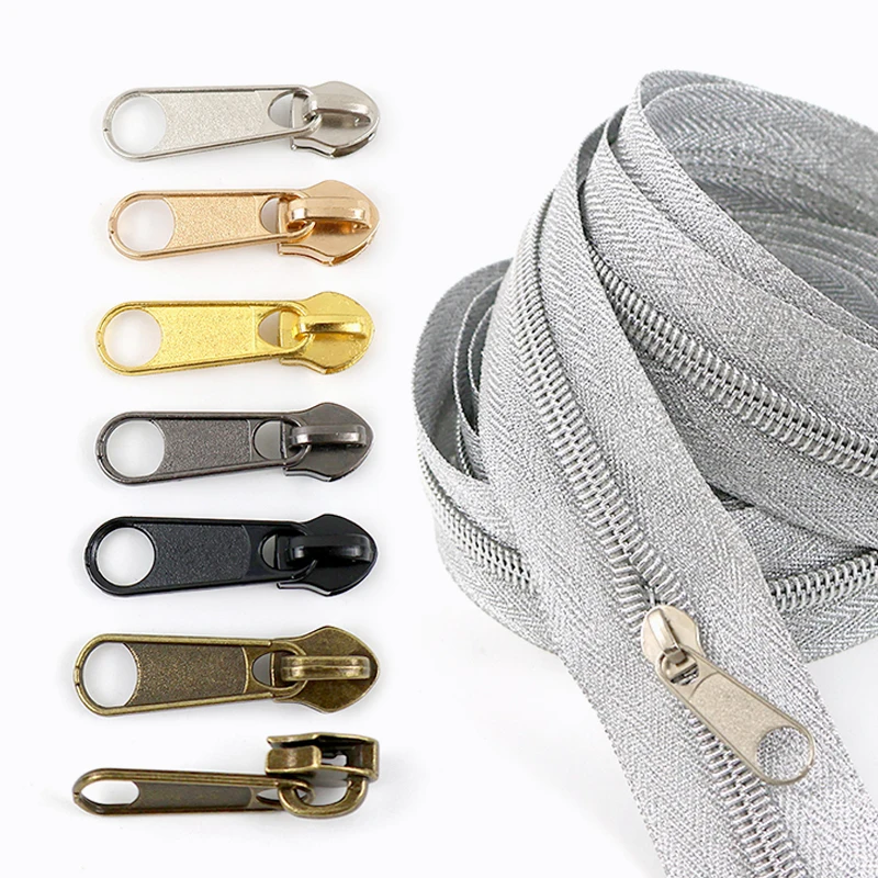 

10-50Pcs 3# 5# Zipper Slider for Nylon Zip Cursors Luggage Pocket Zips Puller Zippers Repair Kit Bag Clothes Sewing Accessories