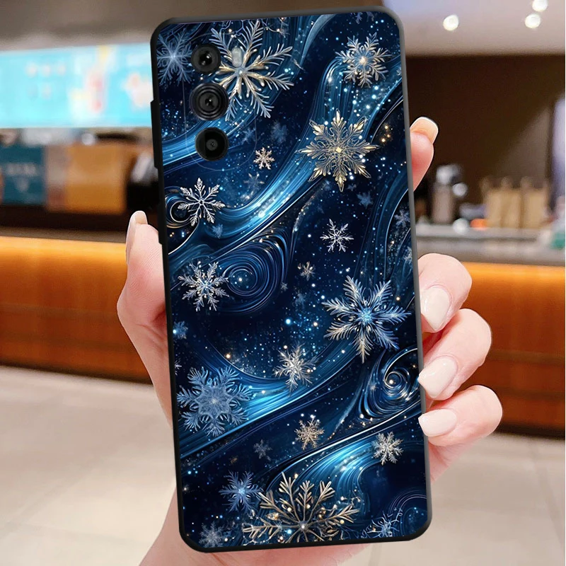 حافظة هاتف لهاتف موتورولا إيدج 60 50 40 30 Ultra Neo Fusion 50 40 Pro Moto G Stylus G Play G Power G شتاء عيد الميلاد ندفة الثلج #5