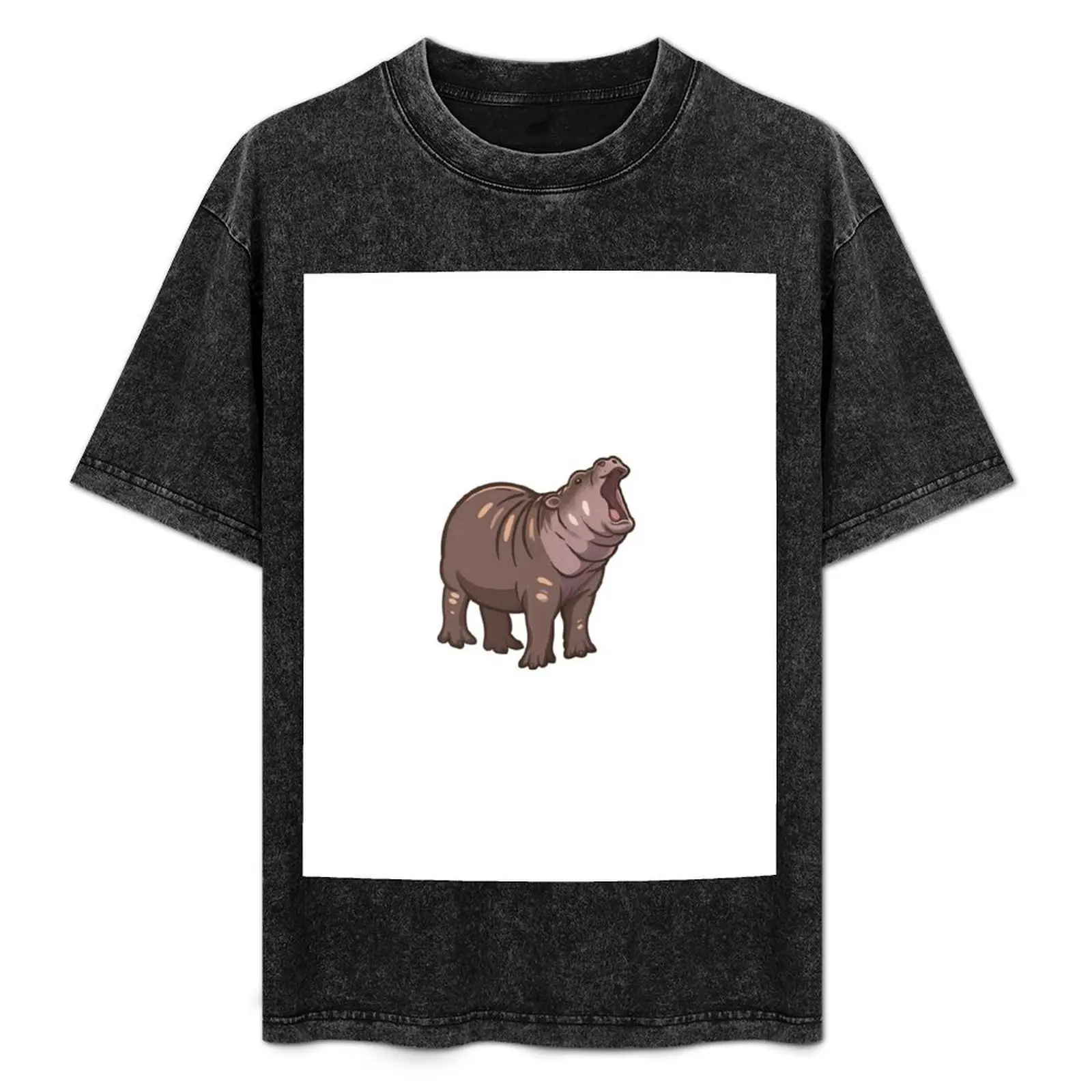 

Moo Deng the Roaring Hippo T-Shirt Tough Fabric Work Tee