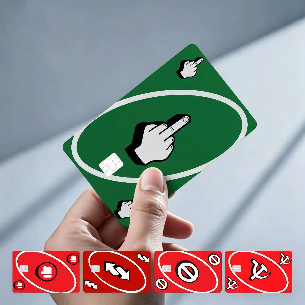 U-UNO Card Reverse Car Game 4Pcs!Fade-Resistant, Wear-Resistant, Scratch-Resistant  Bank Card Sticker (Debit Card)