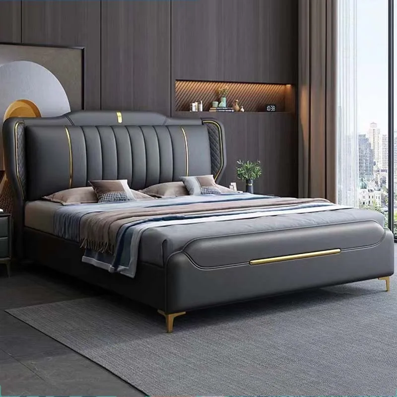 

Wood Designer Double Bed Simple Nordic Cheap Floor Home Double Bed Queen Modern Sleeping Letto Matrimoniale Bedroom Furniture