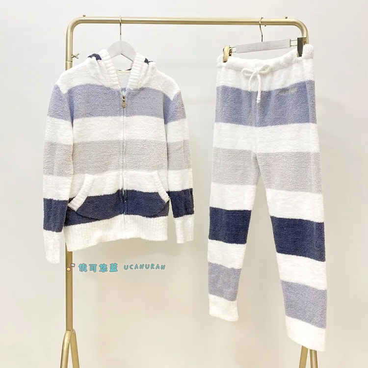 Japan Winter Thick GP Colorful Striped Sweater Pajamas Gelato Hoodie Lounge Wear Homewear