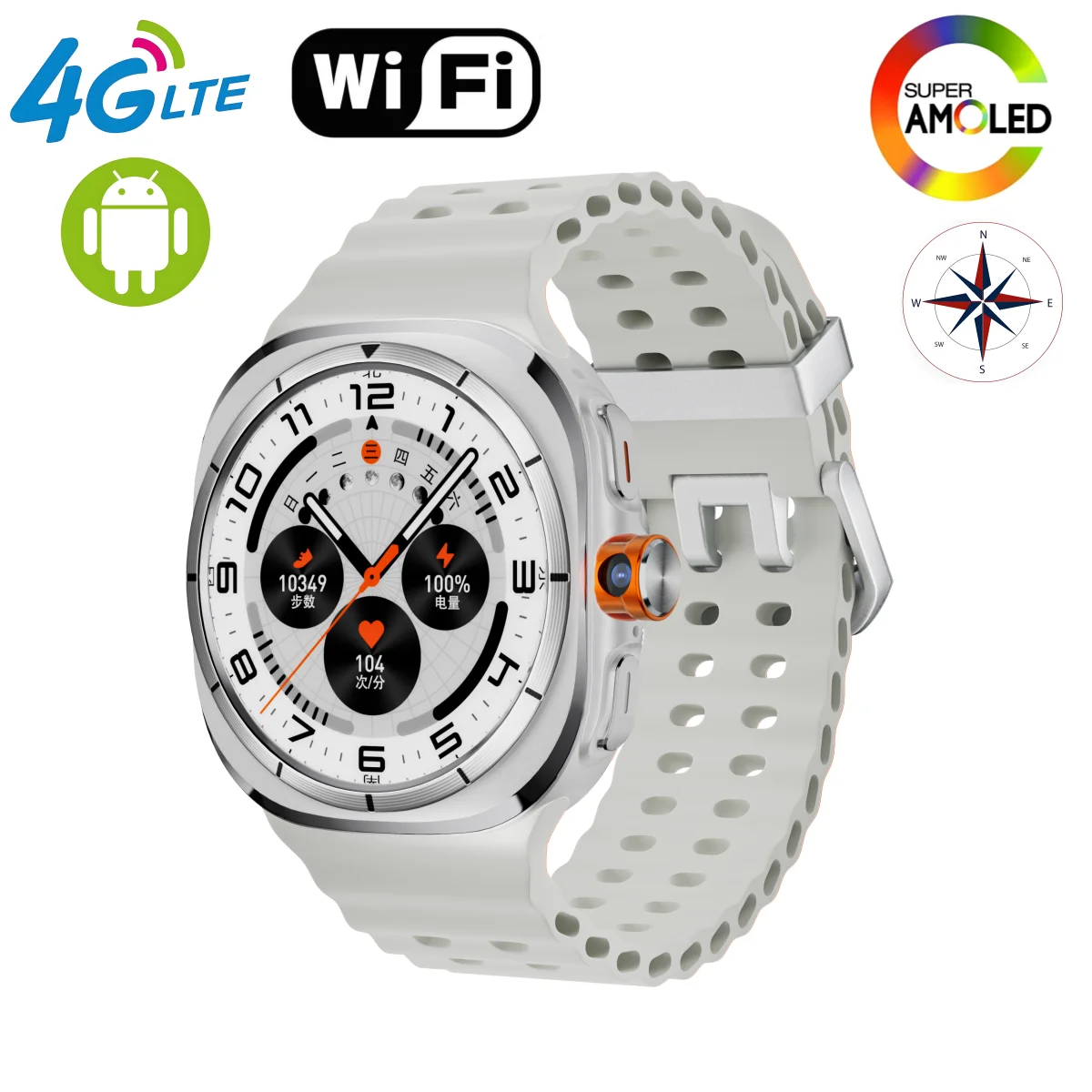 

NEW 4G Full Netcom Smart Watch Android Watch Cellular Version Smartwatch With Rotary Camera GPS WIFI App Download Amoled Display