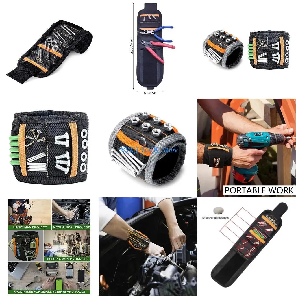 

L8RC Wristband Tool Belt with 10/20 Strong Magnets to Hold Screws Nails Bits