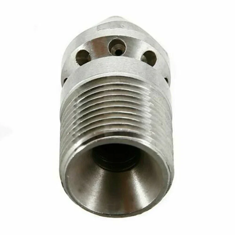 3/8 Inch Male 4 5MM Pressure Washer Drain Sewer Cleaning Jetter Nozzle with 9 Jets in Gray for Thorough Cleaning