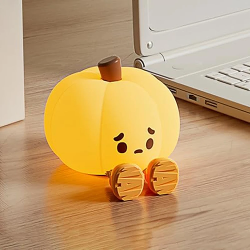 Night Light Cute Lamp Pumpkin Touch Sensor Lamp Christmas Squishy Night Lamp Silicone LED Rechargeable Lamp Durable Easy To Use