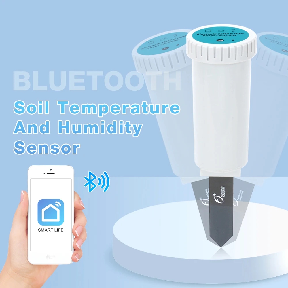 Tuya-Sensor de humedad y temperatura del suelo, dispositivo con Bluetooth, IP67, Monitor de suelo para exteriores, funciona con válvula de sistema de riego automático para jardín