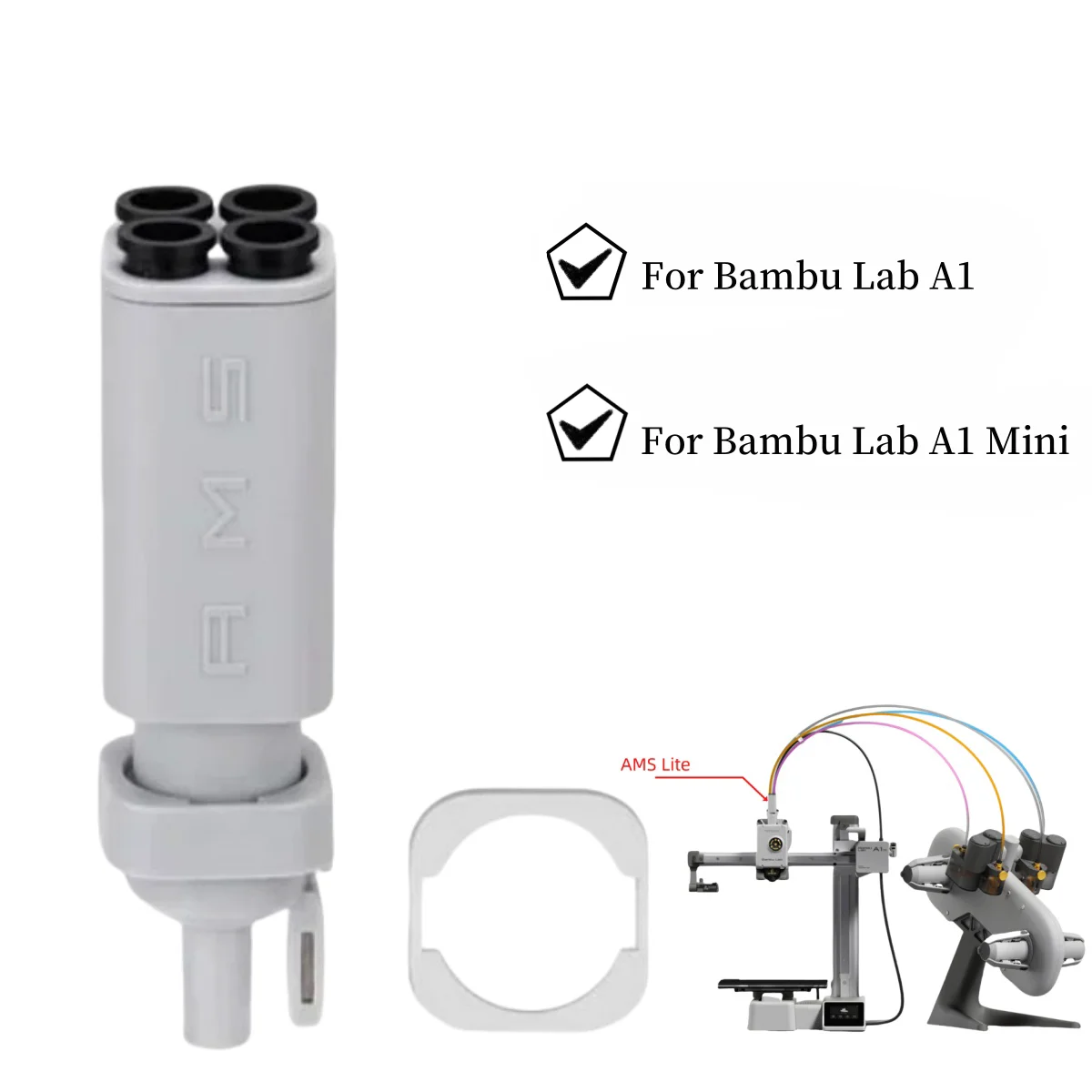 

3D-принтер Bambu Lab AMS Lite Filament Hub, пятисторонние компоненты, расходные материалы для переключателей, многоцветная печать для мини-запчастей A1/A1