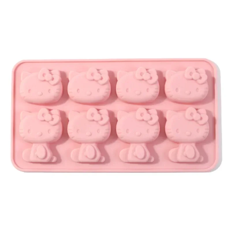 Sanrio Anime Hello Kitty Ice Tray Silicone Mold Cute DIY Chocolate Cookie Mold Baking Tools Candy Mold Gift Cute Girly Heart