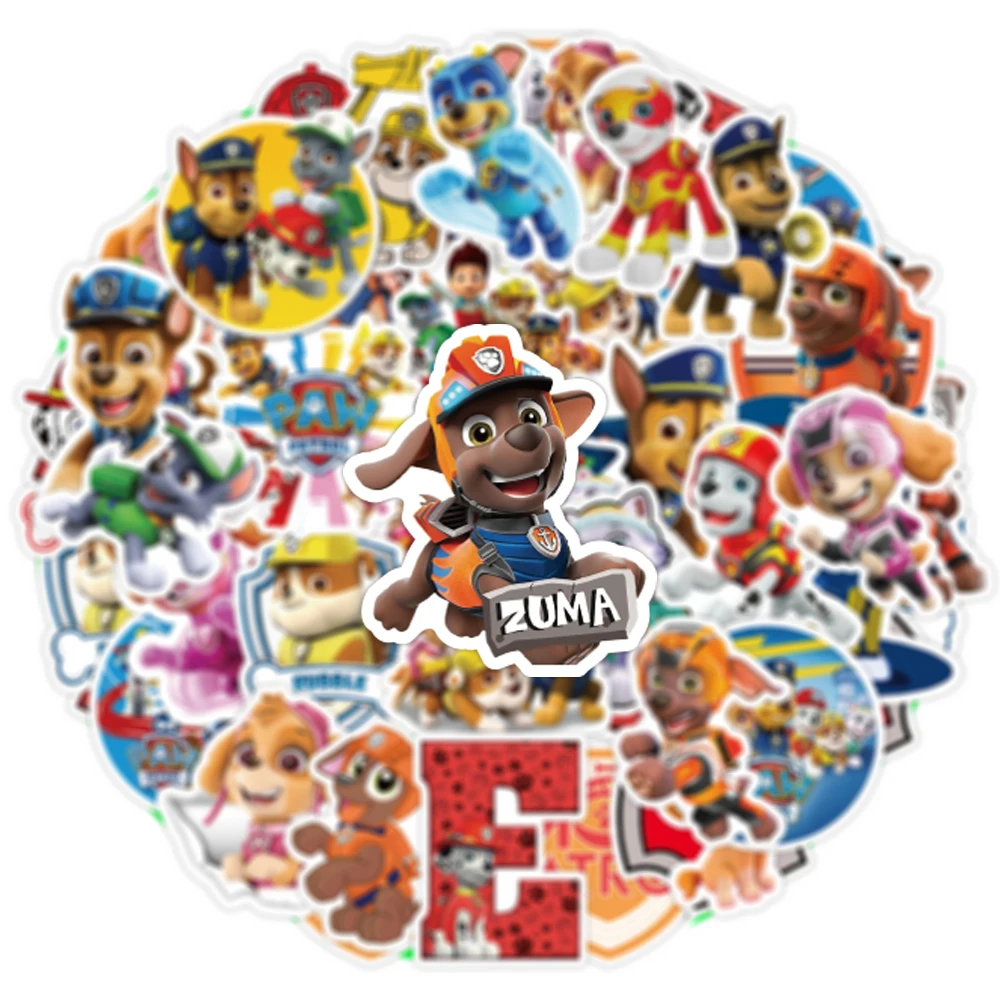 10/30/50/100pcs PAW Patrol Ryder Chase Rubble Marshall Stickers for Kids Waterproof Graffiti Bike Laptop Cute Cartoon Decals Toy