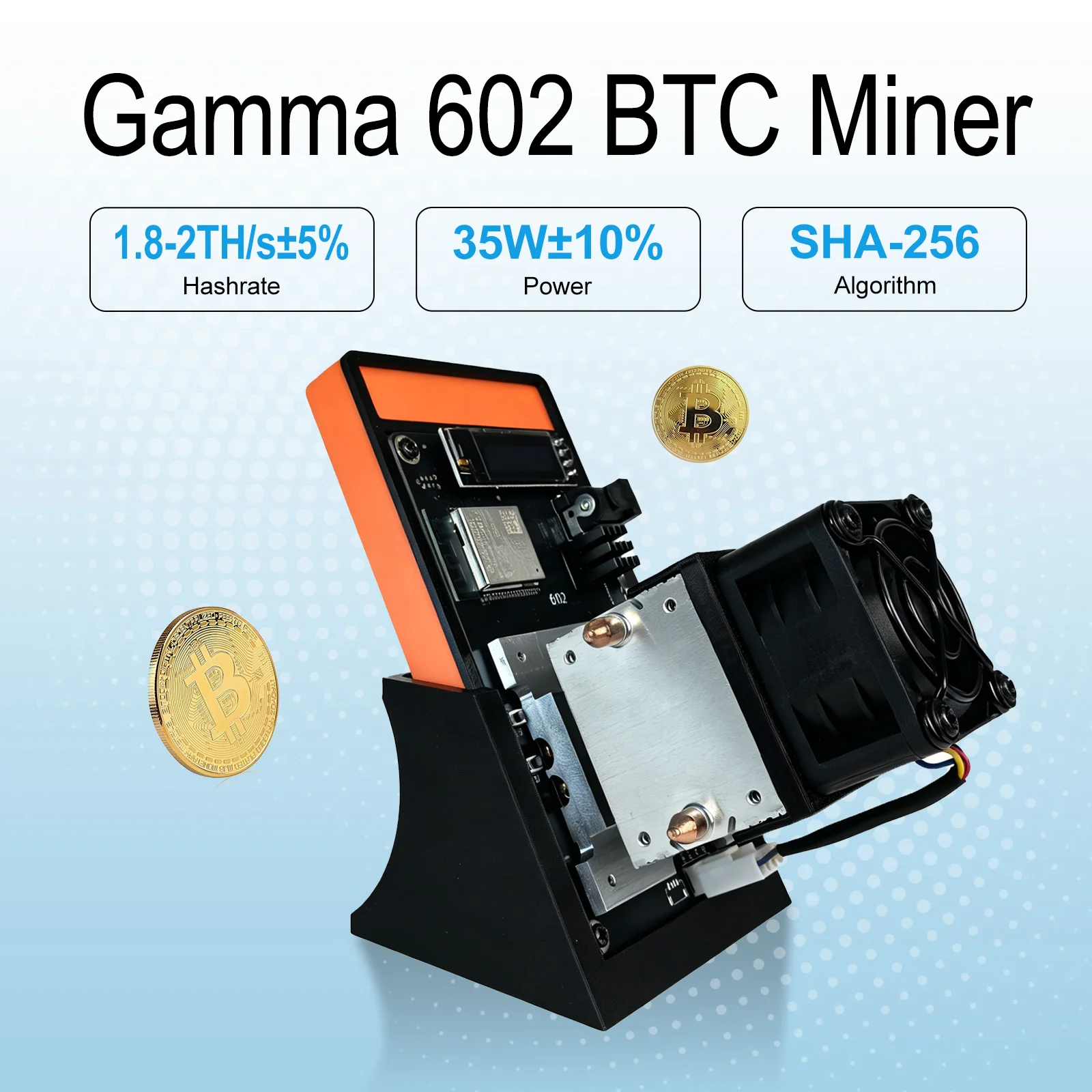 Nouvelle machine de minage Bitcoin Bitaxe Gamma 601/602 1.7~1.8TH/s 35W silencieuse SHA-256 ASIC pour la maison
