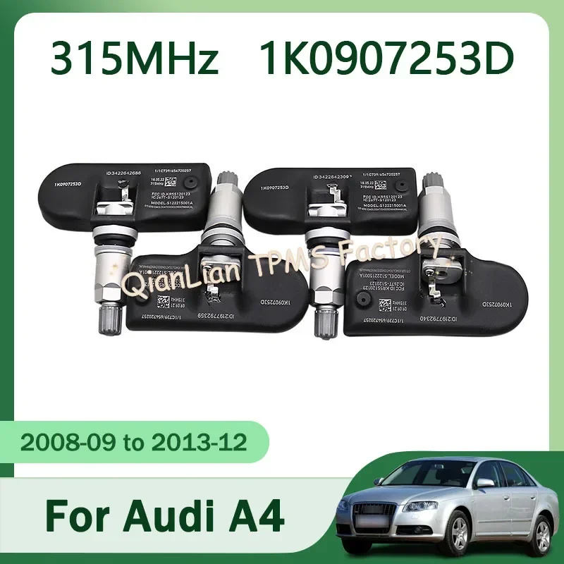 Tire Pressure Monitoring System For Audi A4 A5 Q5 TT TPMS Sensors 1/4pcs 1K0907253D 315MHz Tire Sensor