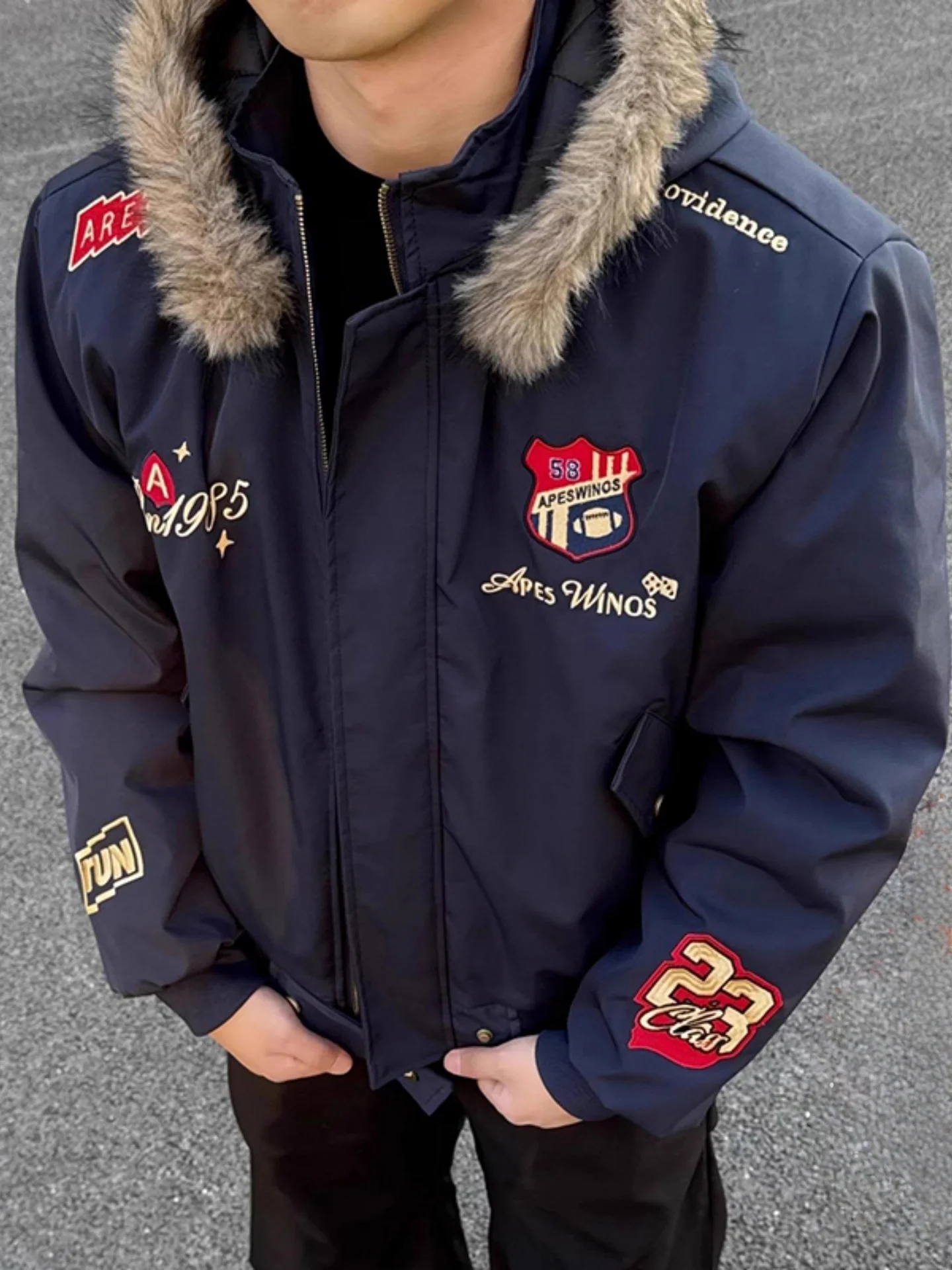 

Утепленная вышитая мотоциклетная куртка для гонок, зимнее хлопковое стеганое пальто, мужская куртка в американском ретро-стиле, верхняя одежда