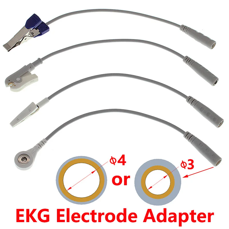 

3.0mm And 4.0mm To Snap Clip VET Animal Alligator Clip EKG Electrode Adapter,For ECG EKG Leadwire 3.0Din 4.0Banana Plug,10cm.