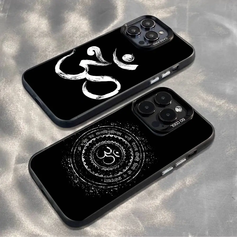 

Yoga A-Aum O-Om Sports Phone Case For iPhone 16,15,14,13,12,11,Mini,Pro,MAX,plus,Black Matte Shockproof Cover