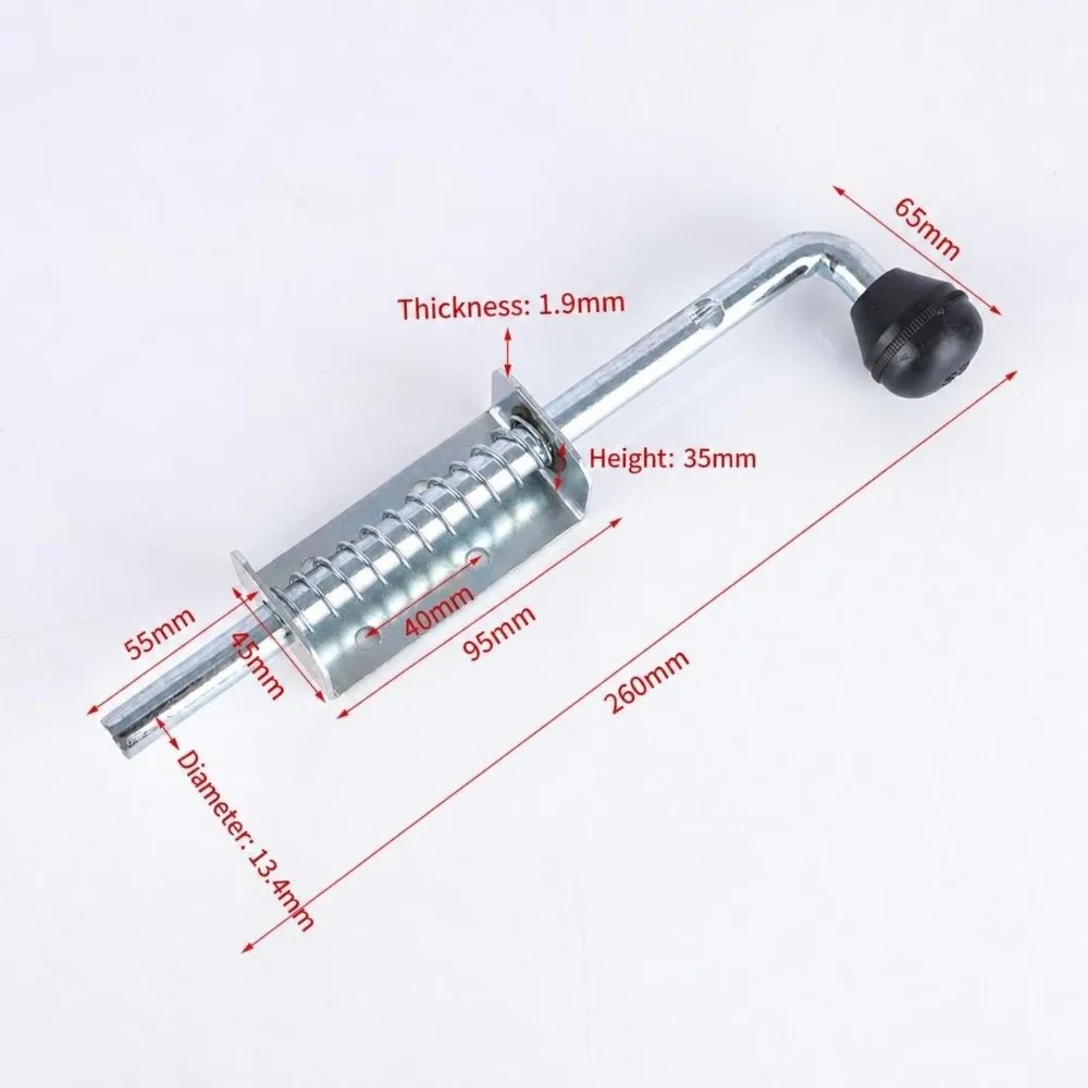 Zinc-plated Iron Spring Loaded Bolt Heavy Duty Automatic Rebound Gates Doors Lock Bolt Durable 130/160/220/260mm Cargo Door Bolt