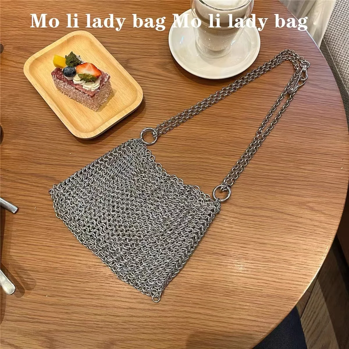 

Glitter Shiny Metal Sequins Woven Handmade Square Bag Women Fashion Hollow Out Handbag Lady Purse Shoulder Crossbody Bag