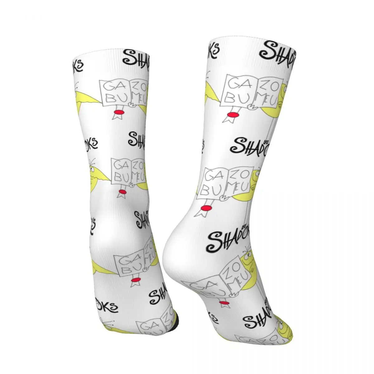 Funny Crazy compression Reading Sock for Men Hip Hop Harajuku Les Shadoks Cartoon Happy Quality Pattern Printed Boys Crew Sock