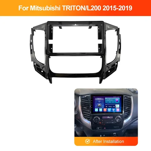 Imagen 2 del producto Para Mitsubishi TRITON/L200 2015-2019 fascias de Radio de coche reproductor estéreo Android 2 Din Panel de unidad principal marco de tablero instalación embellecedor