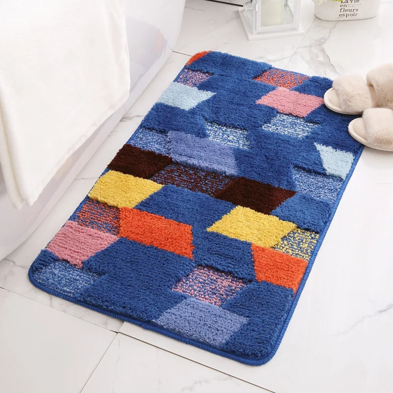 

New Entrance Dust Removal Door Bathroom Toilet Water Absorption Non-slip Floor Mat Double Layer Flocked Home Bedroom Carpet Rugs
