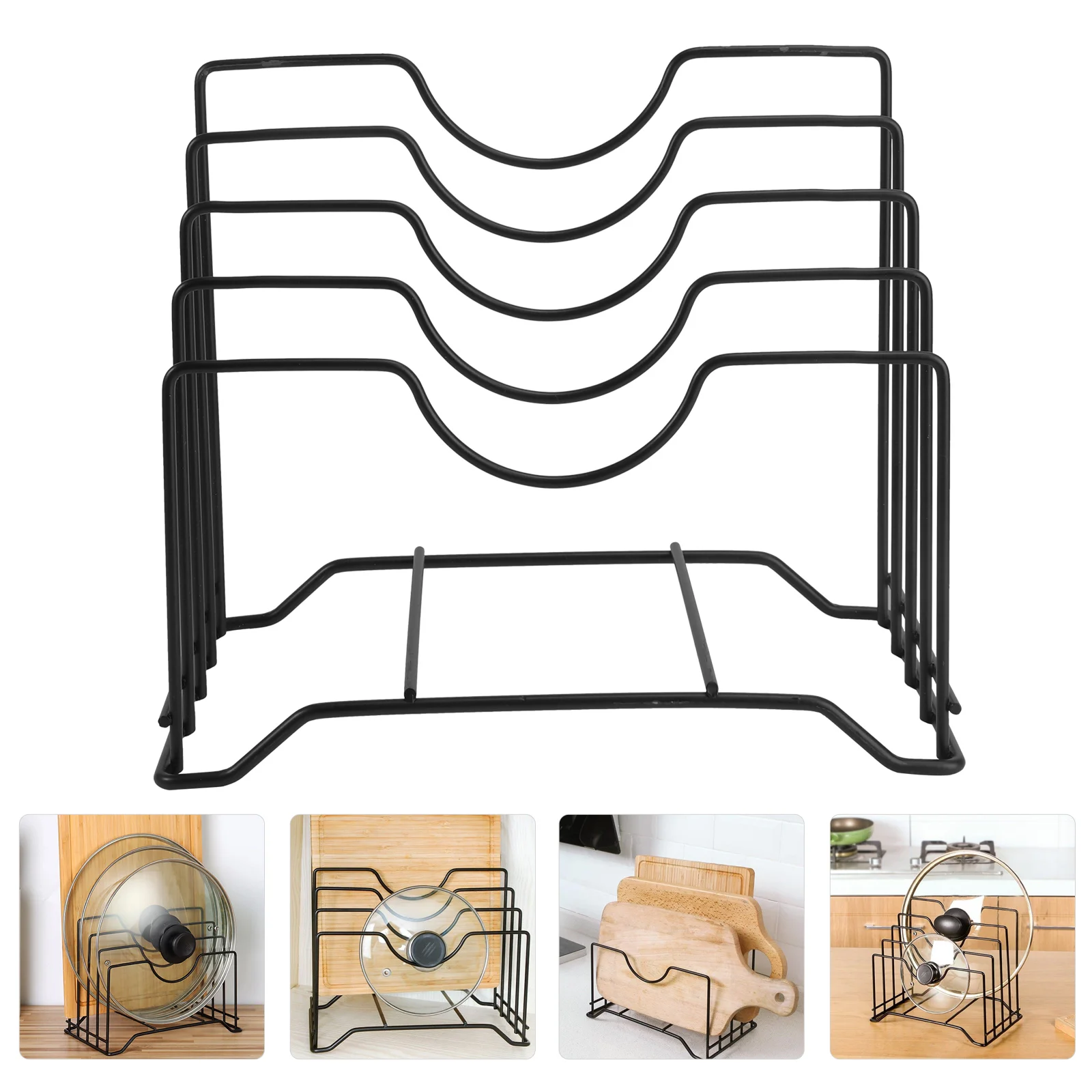 

Carbon Steel Pot Cover Rack Kitchen St Storage Shelf Countertop Holder Anti Rust Simple Design High Quality